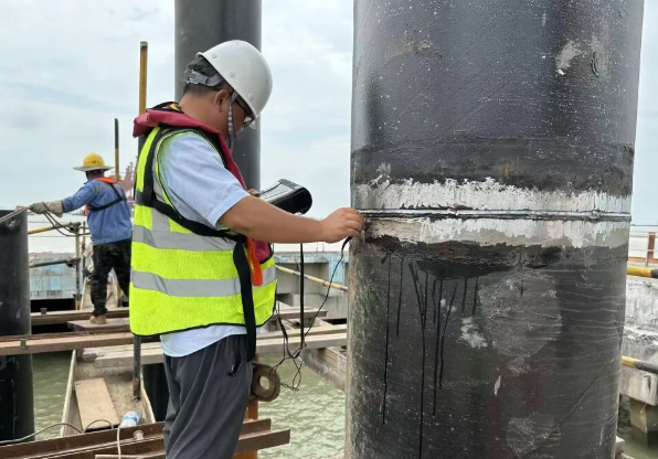 集裝箱碼頭管樁鋼結(jié)構(gòu)焊縫檢測